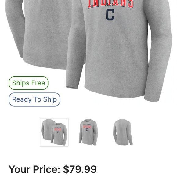 Cleveland Indians  Cooperstown Collection Iconic Logo T-Shirt Baseball - Picture 3 of 3